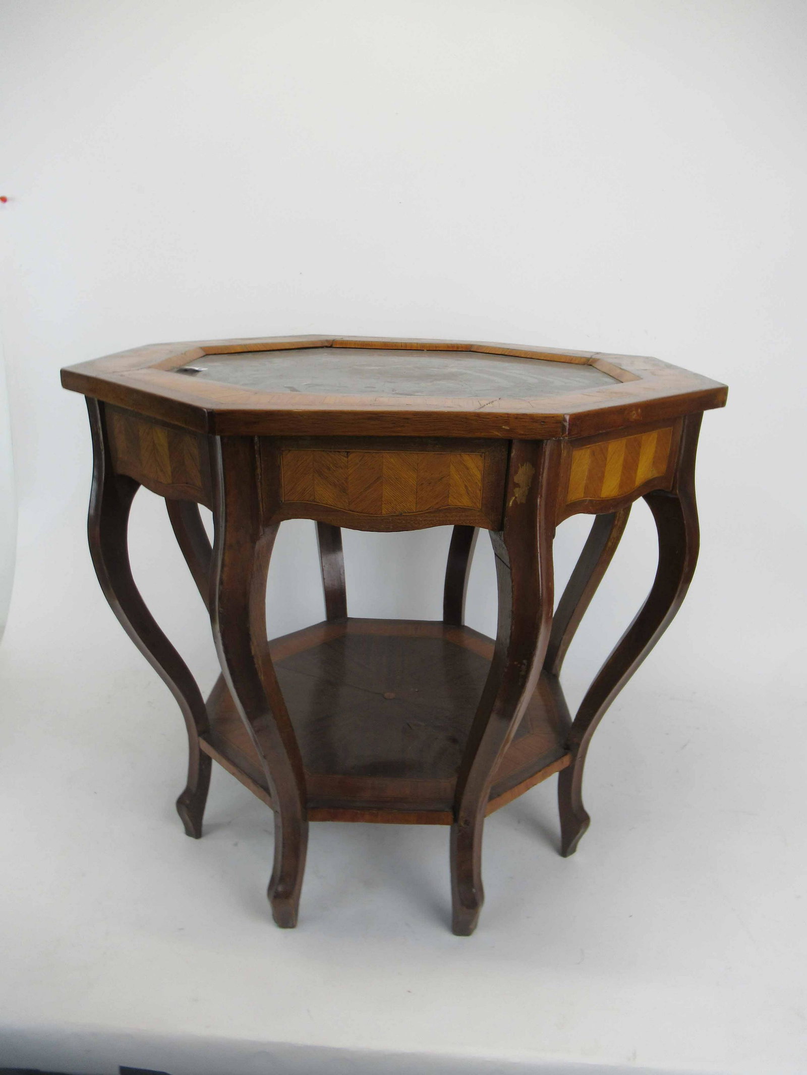 Continental Marquetry Inlaid Octagonal Table (1 of 6)