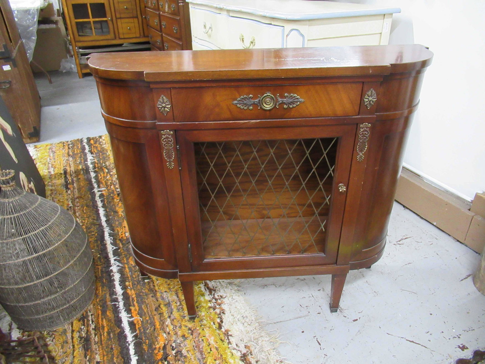 Imperial Mahogany Demilune Side Cabinet (1 of 4)