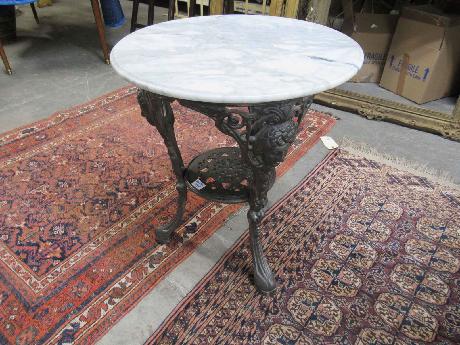 Victorian Style Marble Top Iron Patio Table (1 of 4)