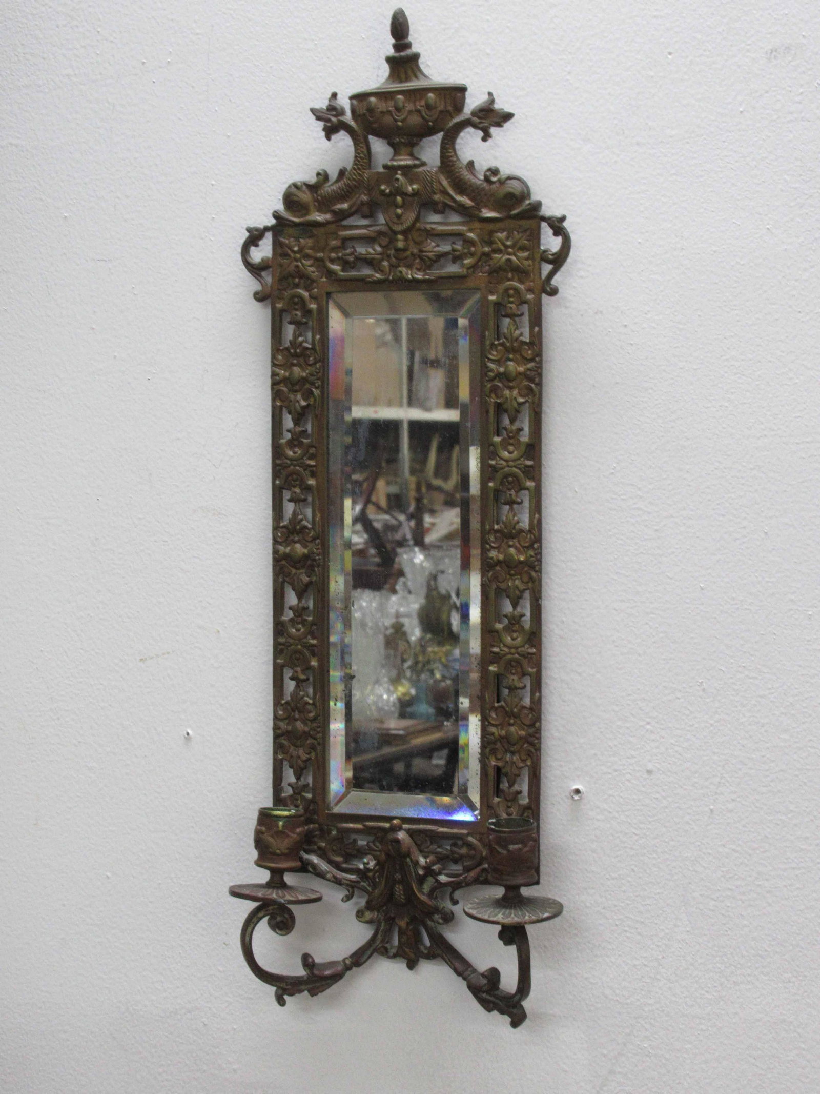 Neoclassical Style Two Light Mirrored Wall Sconce (1 of 5)