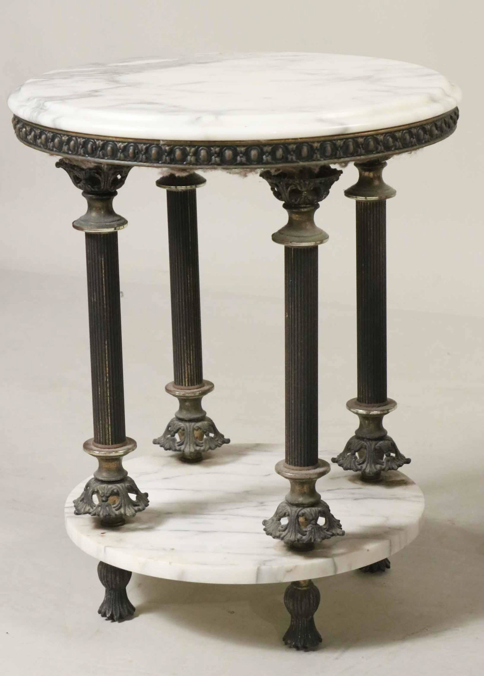 Neoclassical Style Marble Top Metal Side Table (1 of 3)