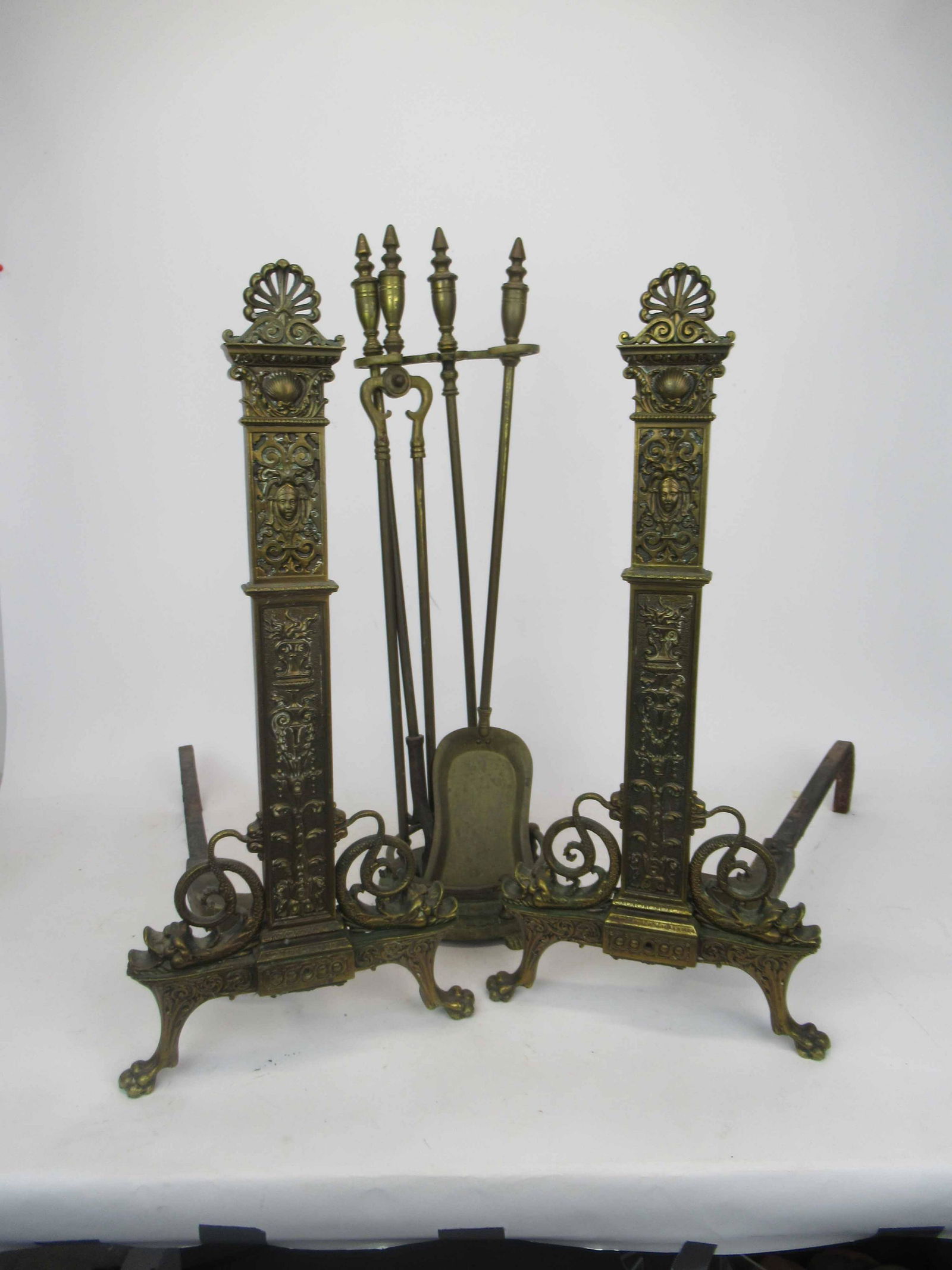 Pair of Louis XVI Style Bronze Andirons (1 of 8)