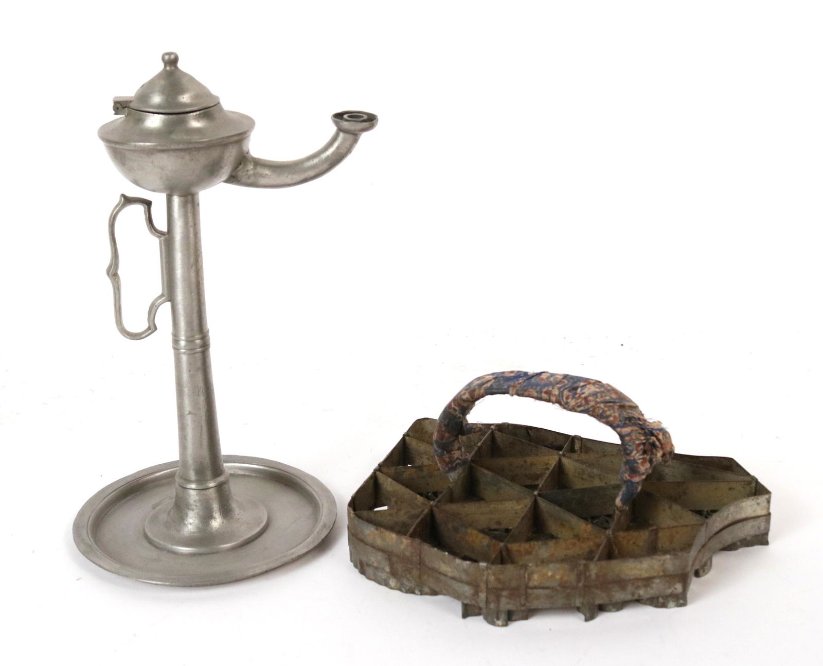 Vintage Metal Fabric Printing Mold with Handle (1 of 4)