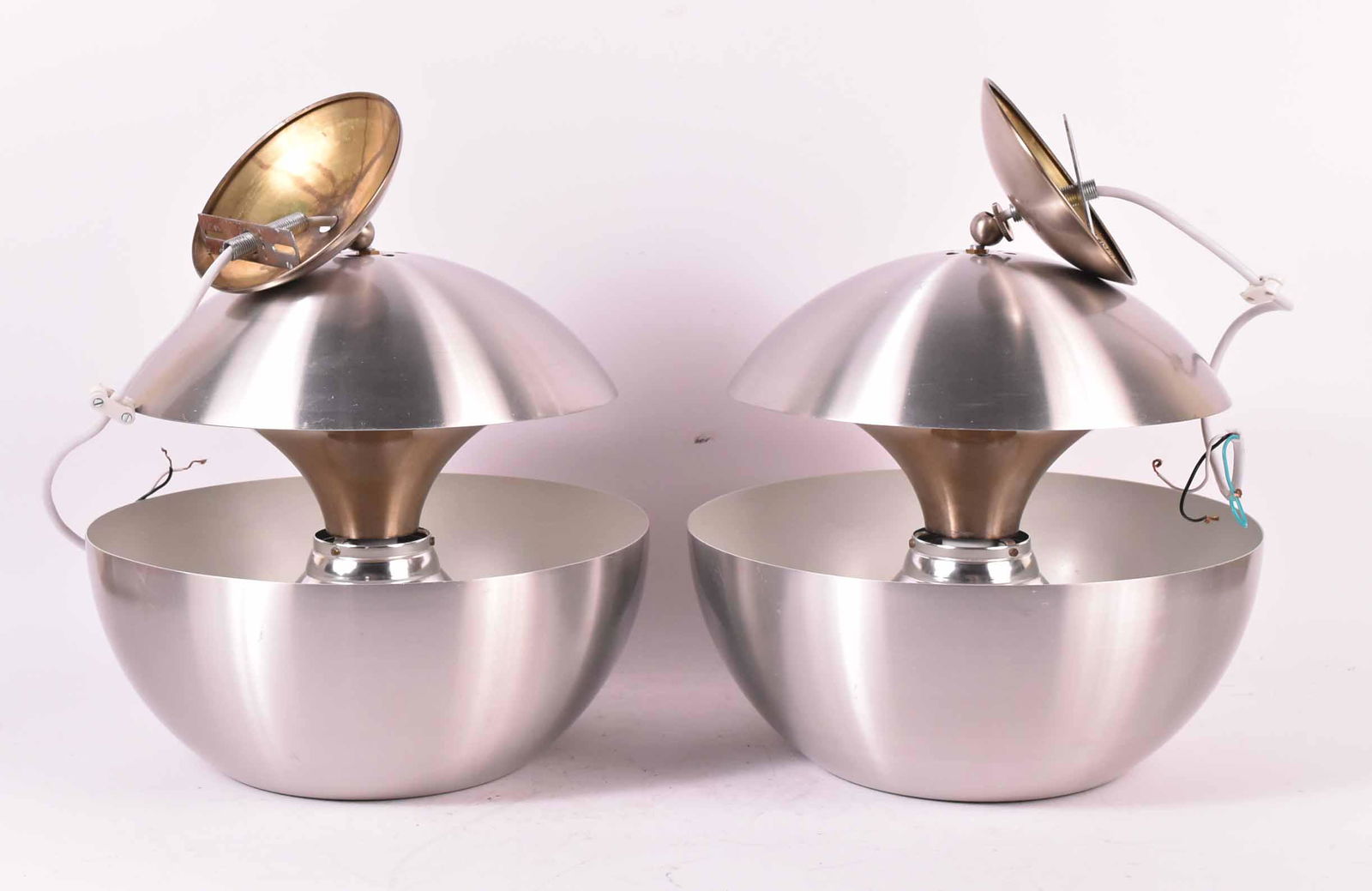 Pair of Modern White Metal Pendant Lights (1 of 7)