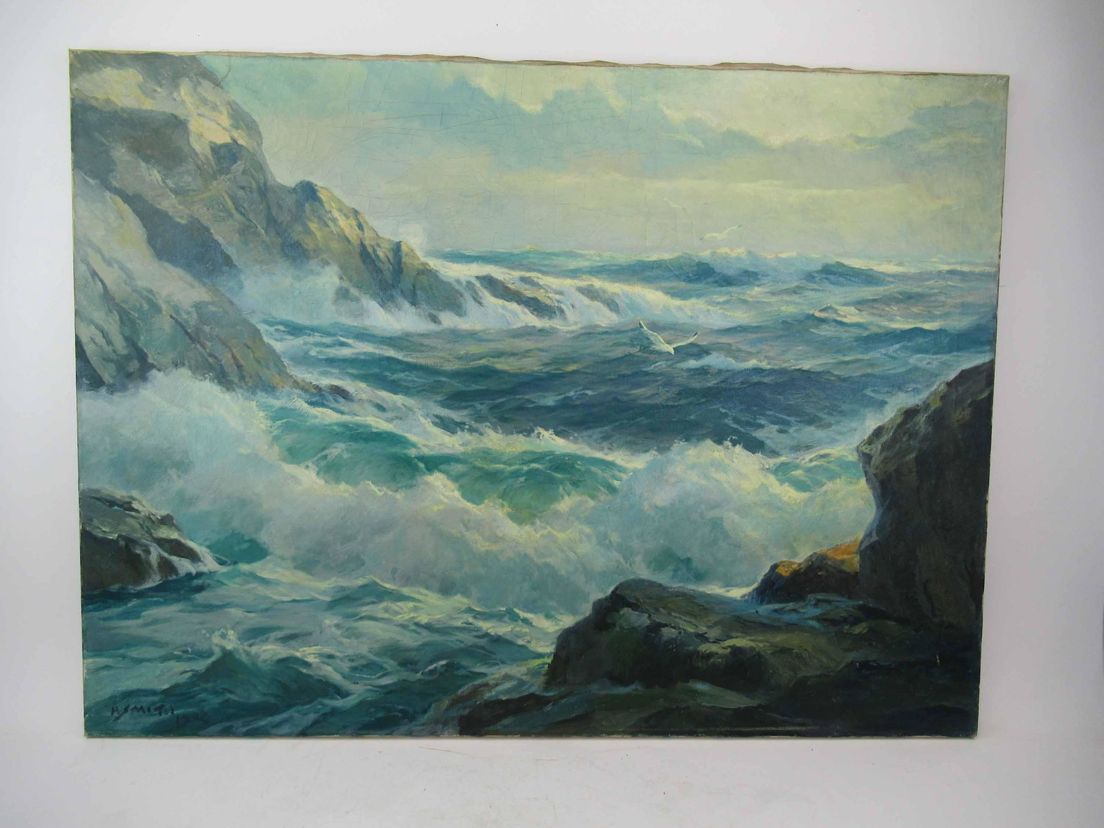 Howard Smith Oil on Canvas of SeaScape (1 of 5)