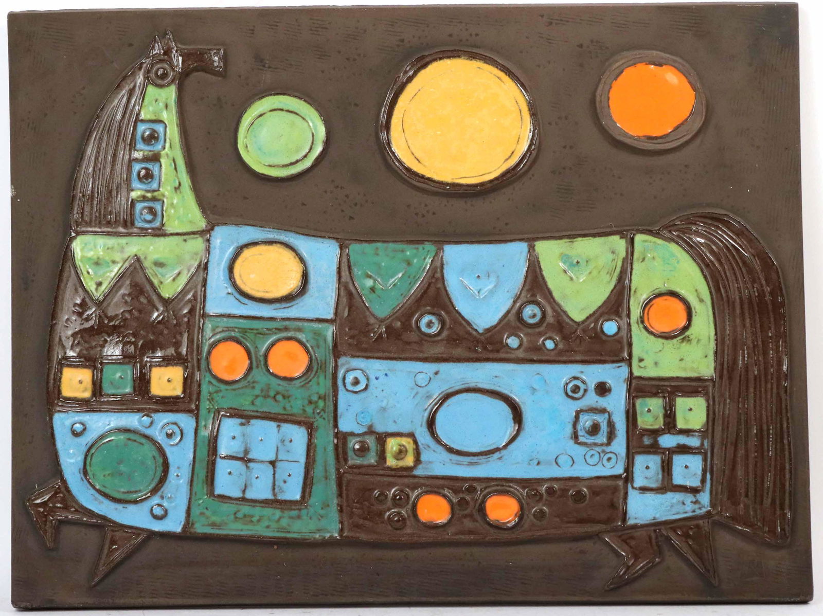 Rosenthal Abstract Brown Ceramic Plaque (1 of 7)