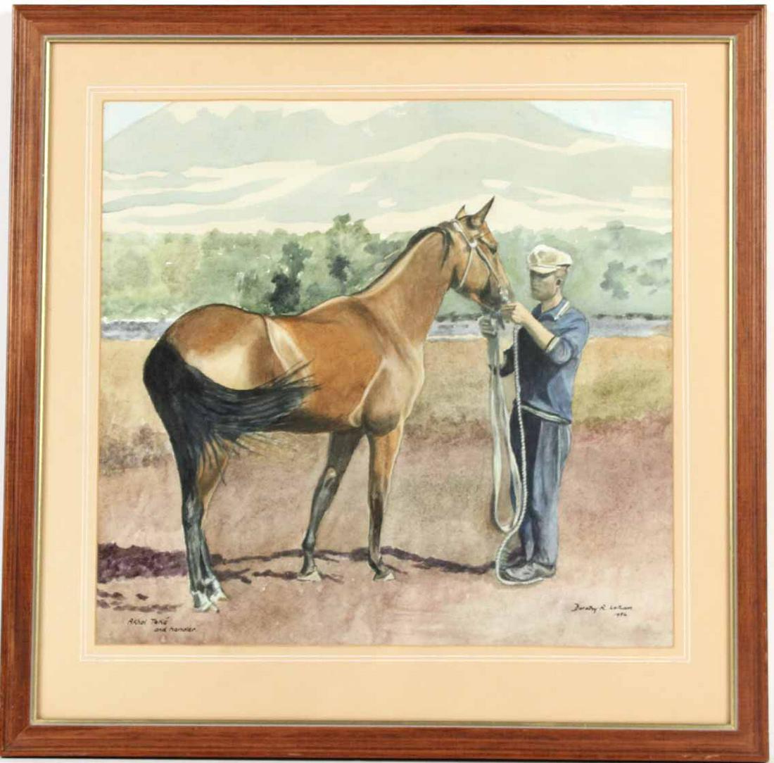 Watercolor on Paper, Man & Horse, Dorothy Latham (1 of 6)