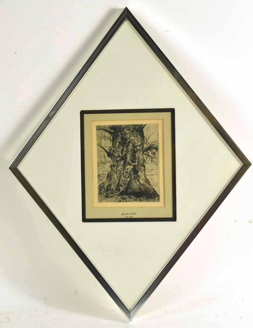 Etching, Tree Trunk, Joseph Stella (1 of 7)