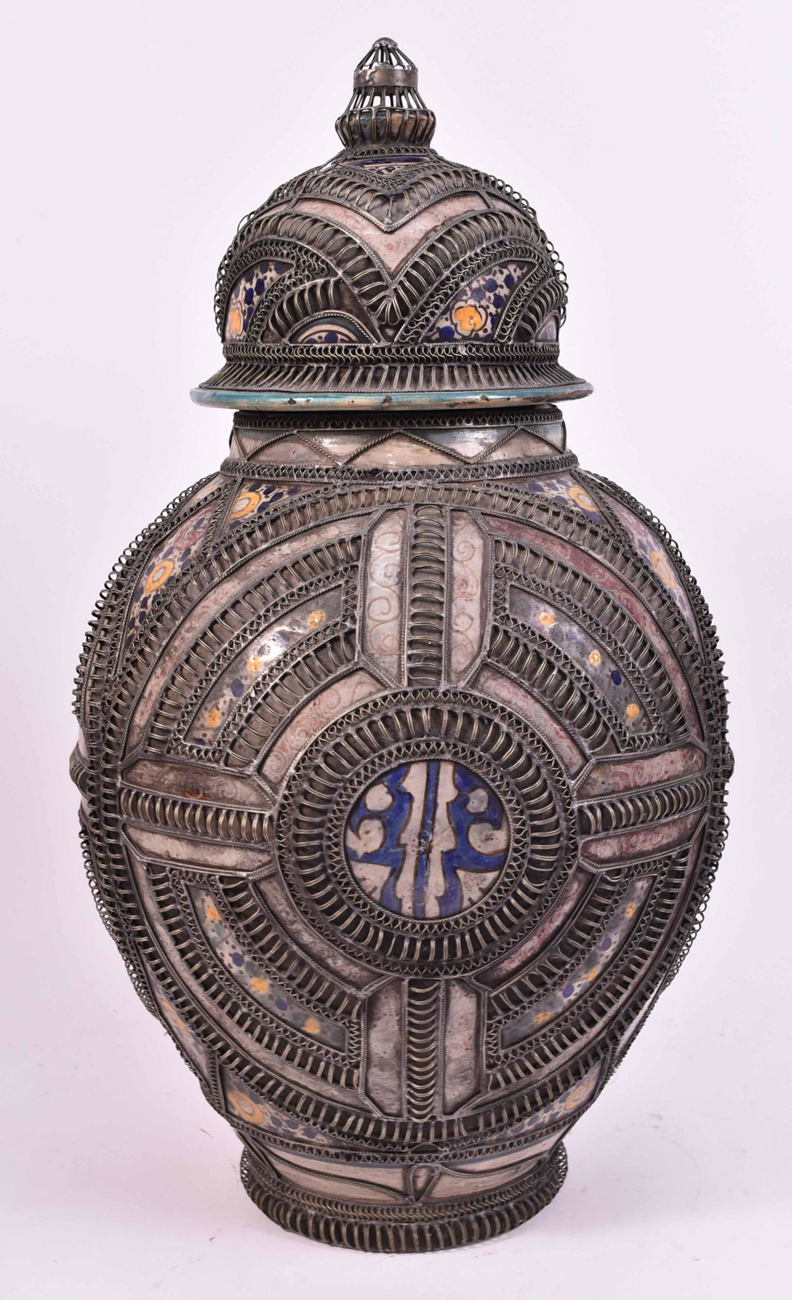 Large Stoneware Covered Urn (1 of 9)