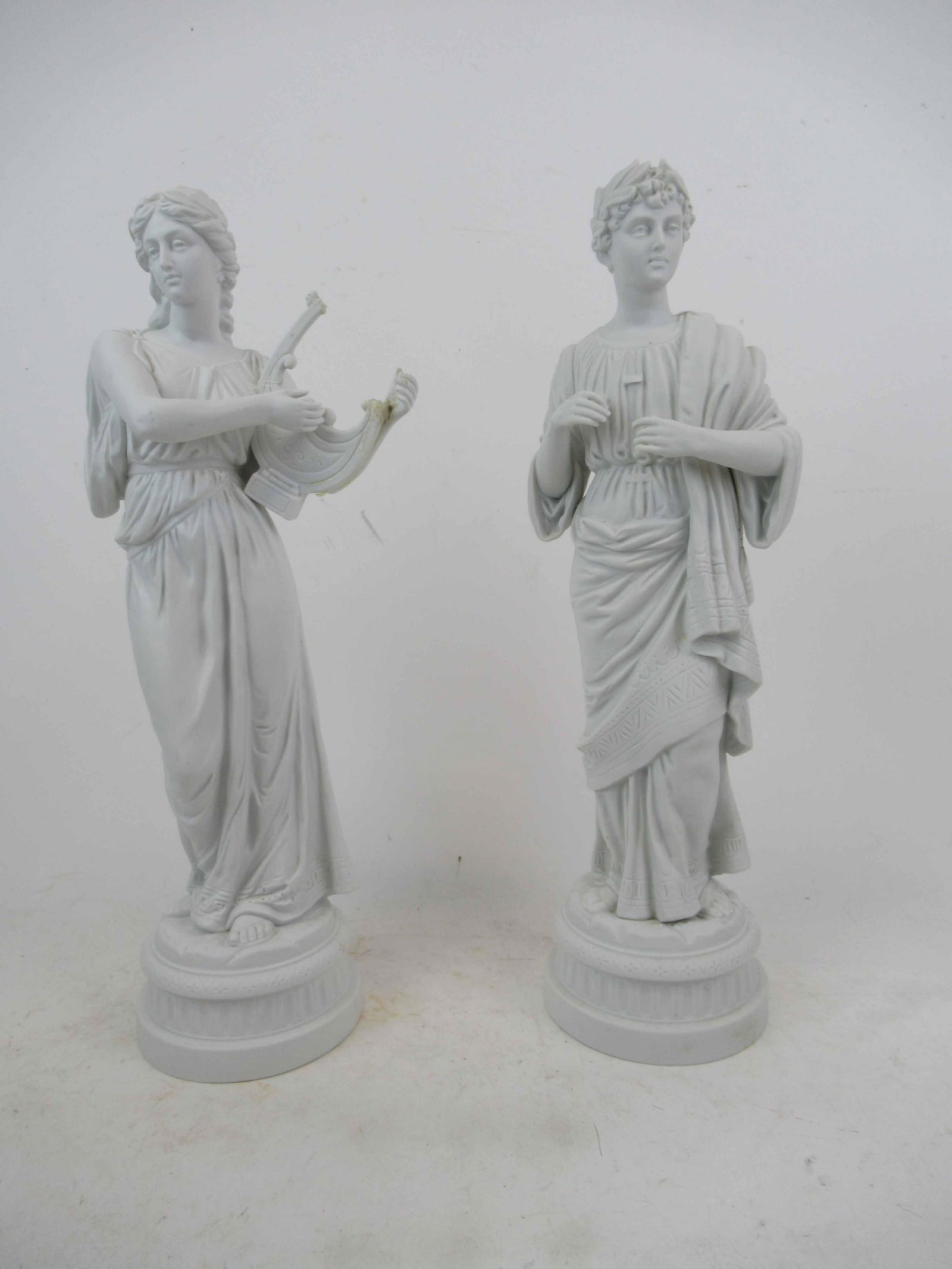 Pair of Porcelain Bisque Neoclassical Figures (1 of 6)