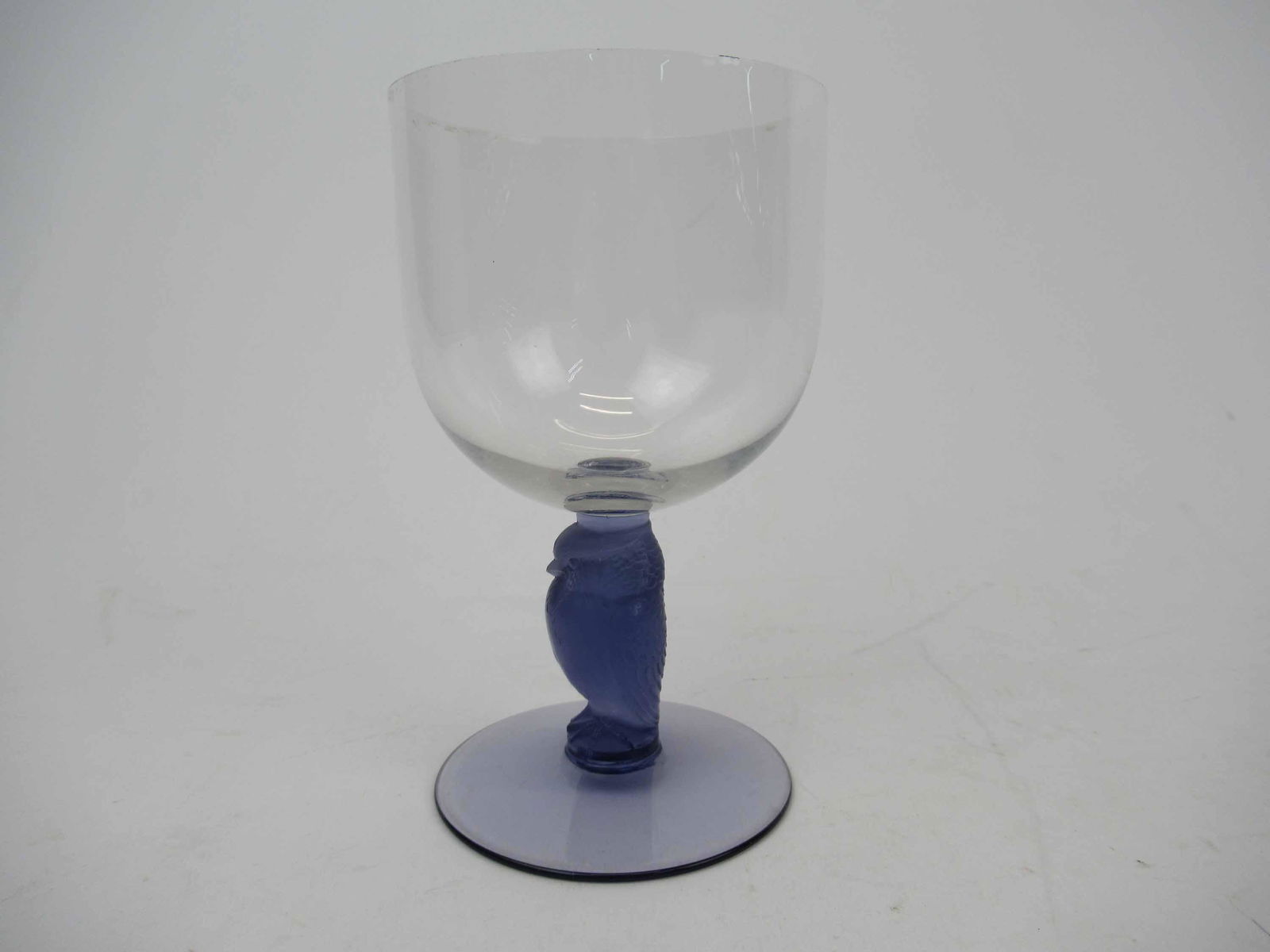 Rare R. Lalique Rapace Purple Bird Stemware Glass (1 of 5)