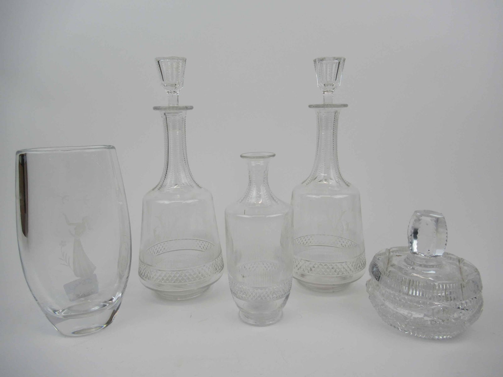 Pair of Cut Glass Decanters (1 of 7)