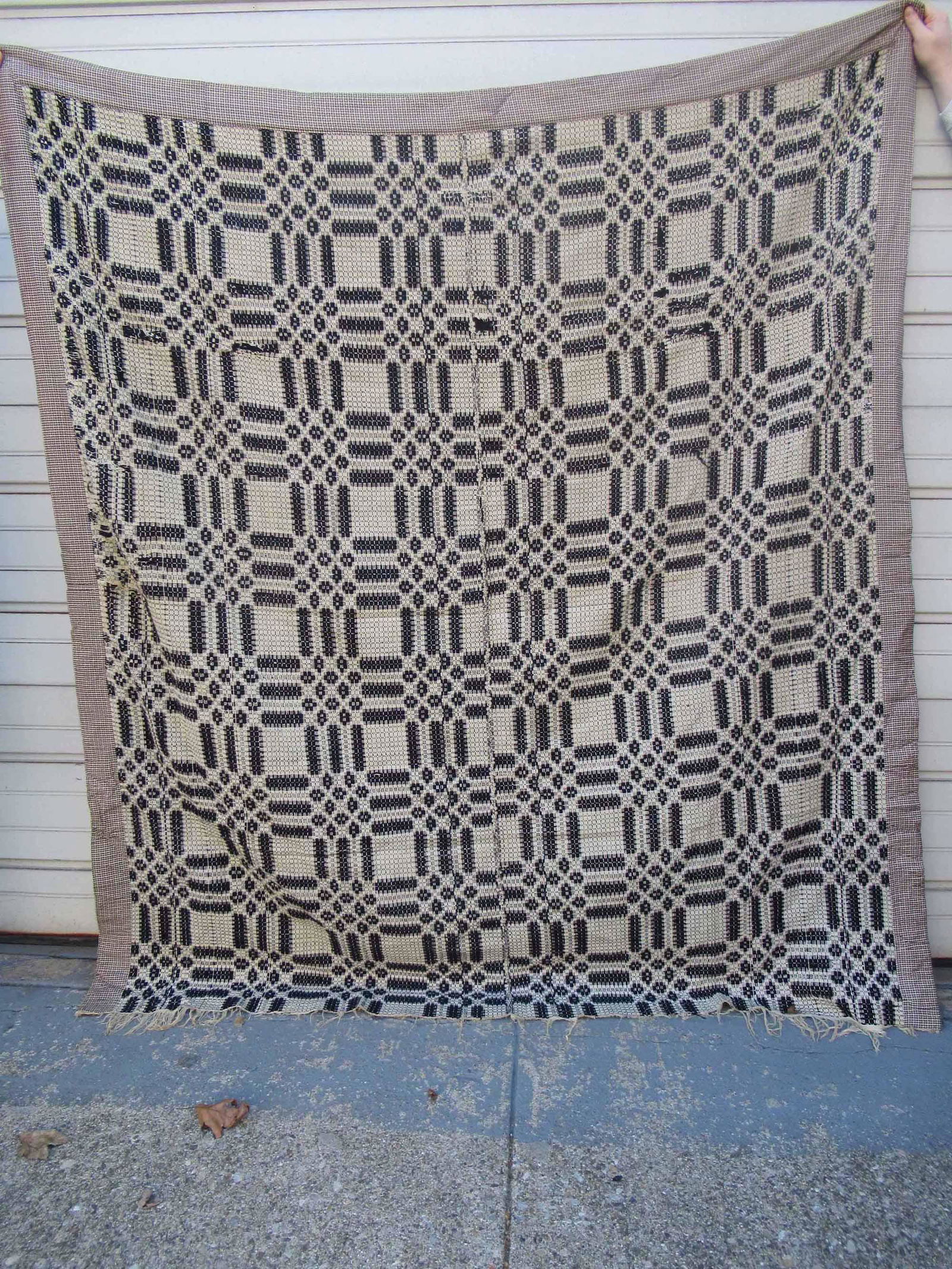 Group of Antique Woven Linsey-Woolsey Coverlets (1 of 16)