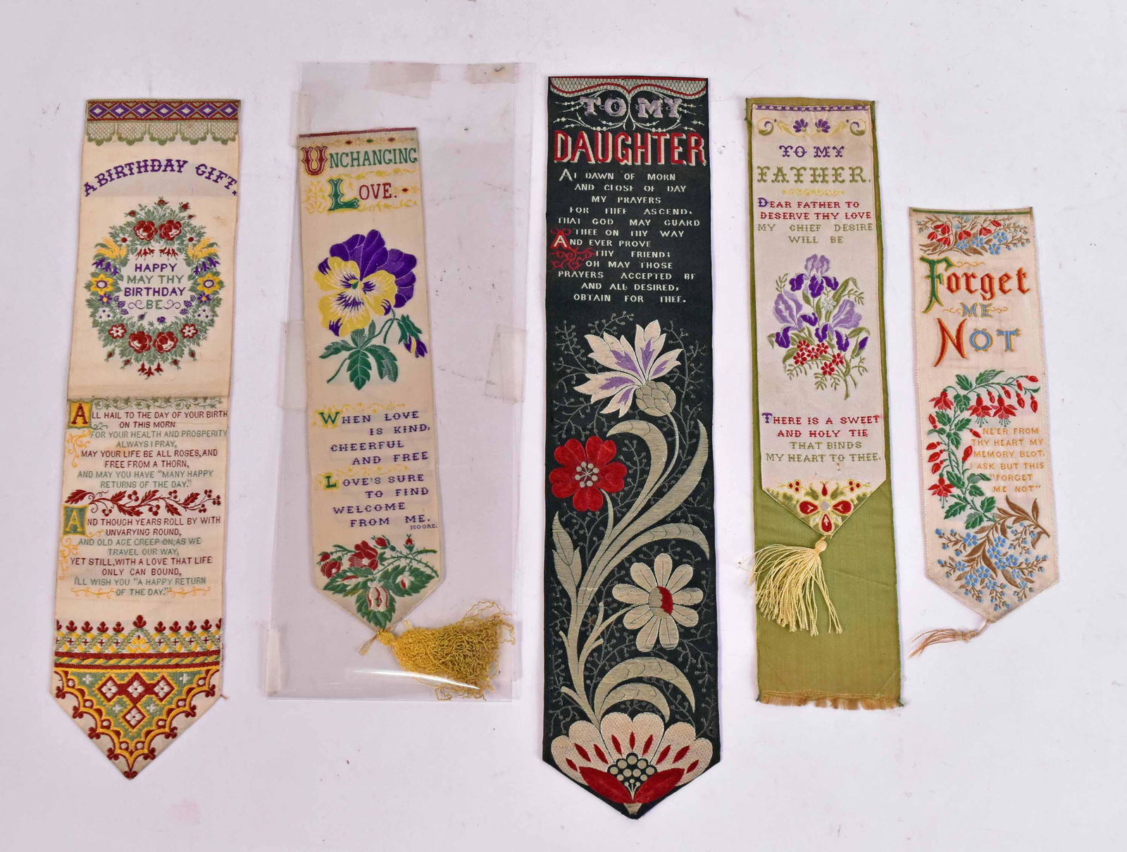 Four T. Stevens, Silk Stevengraph Bookmarks (1 of 5)