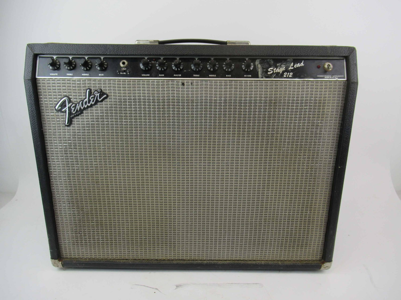 Vintage Fender Stage Leaa 212 Amplifier: Vintage Fender Stage Leaa 212 Amplifier. Used condition, wear, worn, surface distress, unknown working condition. 26" long x 10 1/2" deep x 20 1/2" tall.