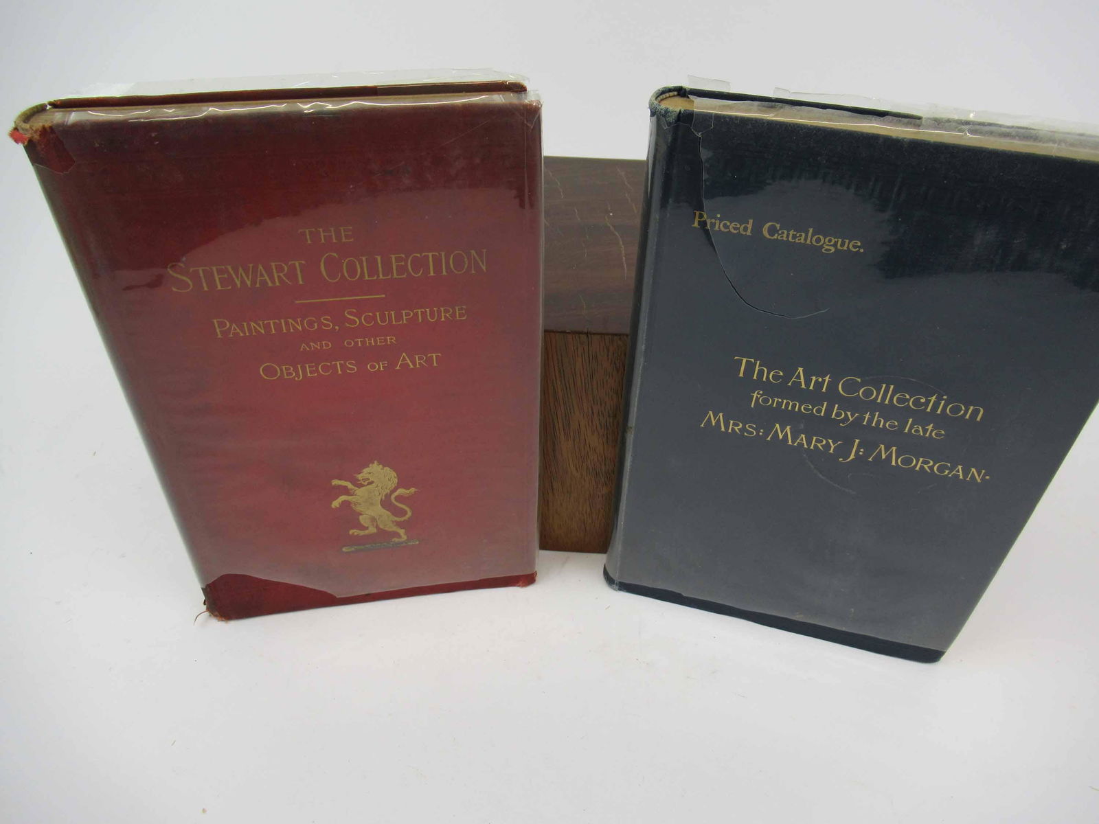 Auction Catalog The Art Collection Mary J Morgan: Antique Cloth Bound Auction Catalogs including The Art Collection formed by the Late Mrs: Mary J: Morgan, dated 1886 together with The Stewart Collection Paintings, Sculptures and other Objects of Art