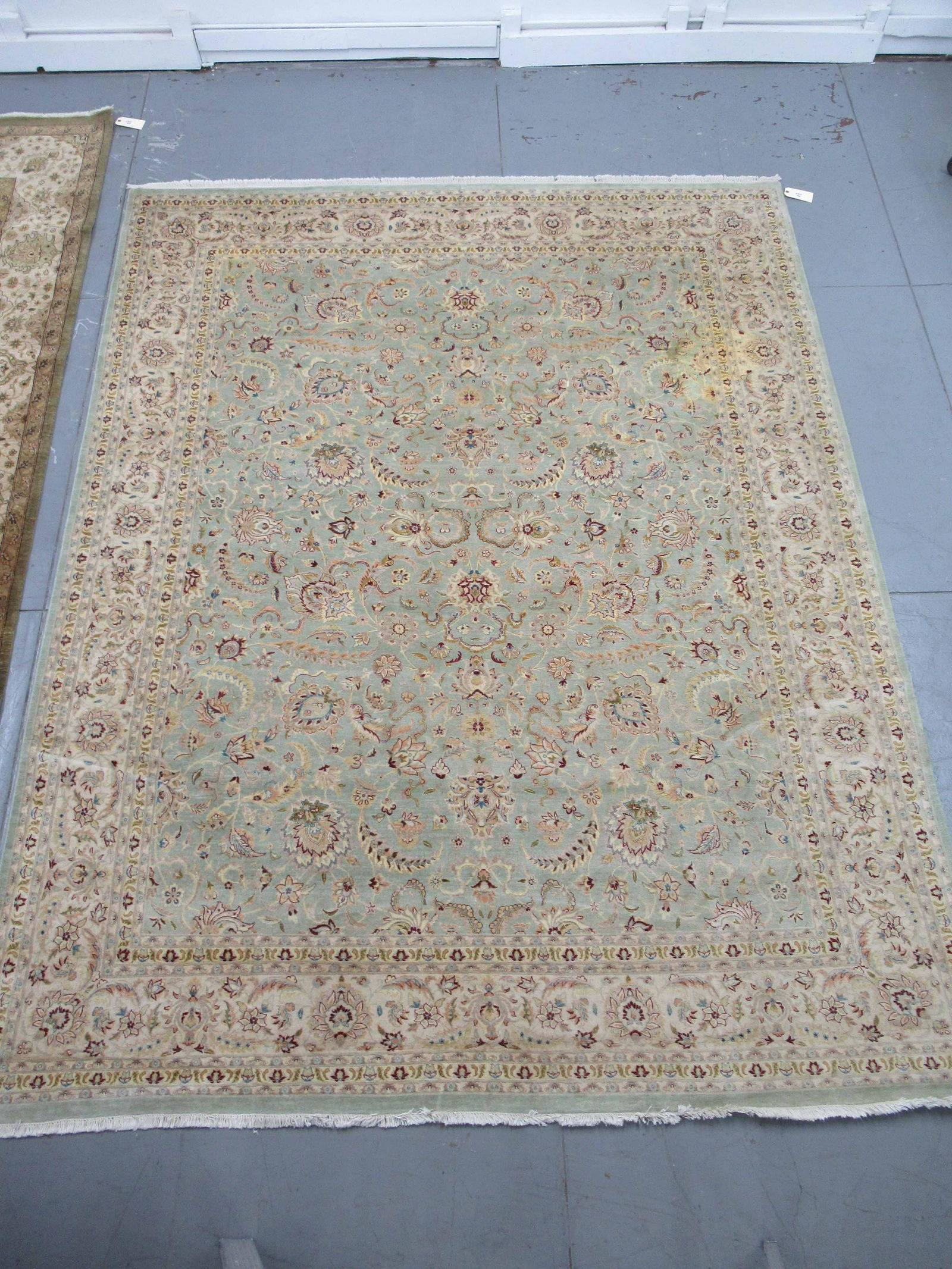 Room Size Oriental Rug with Light Green Ground (1 of 7)