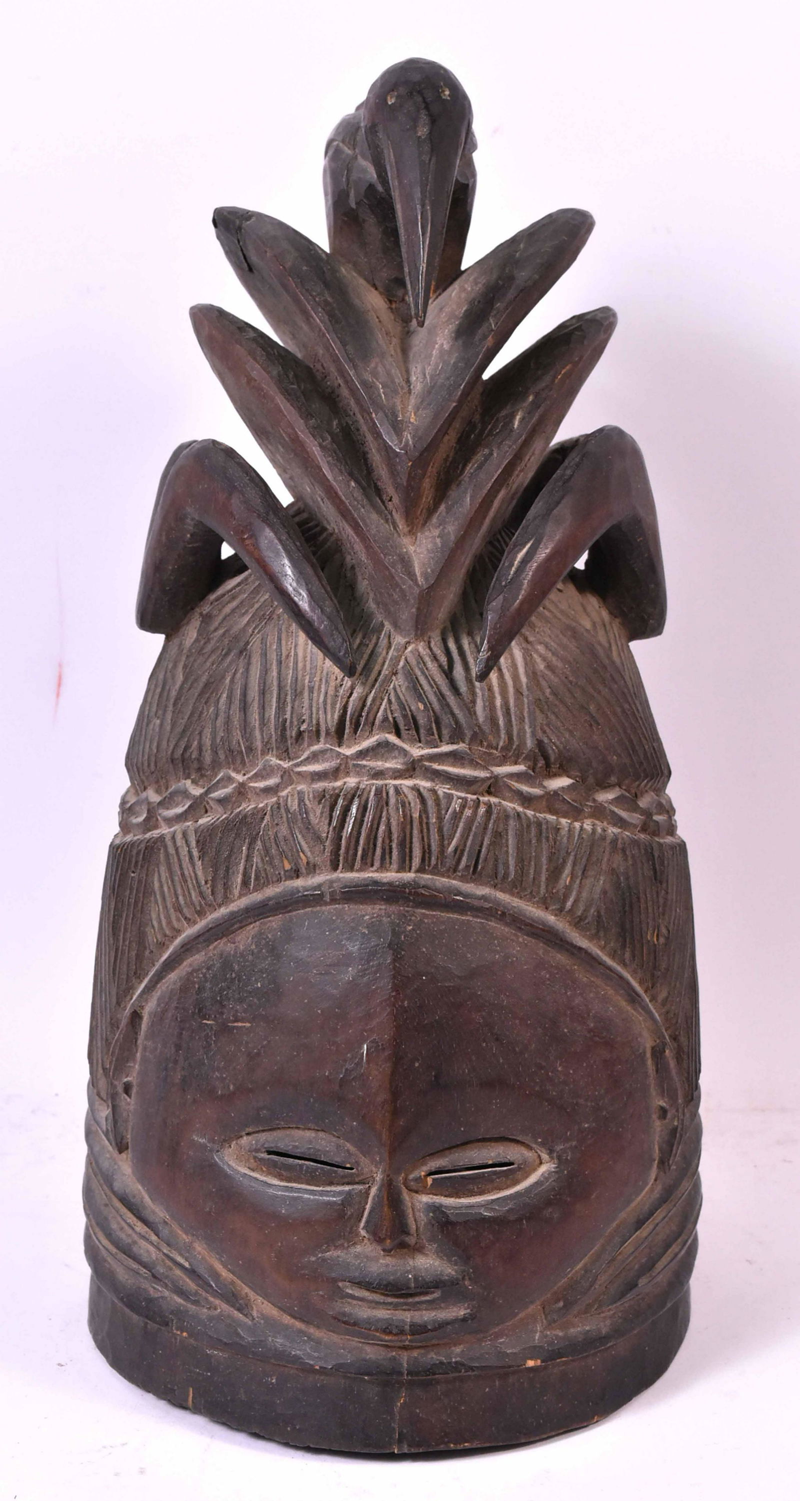 African Carved Wood Helmet Mask (1 of 9)