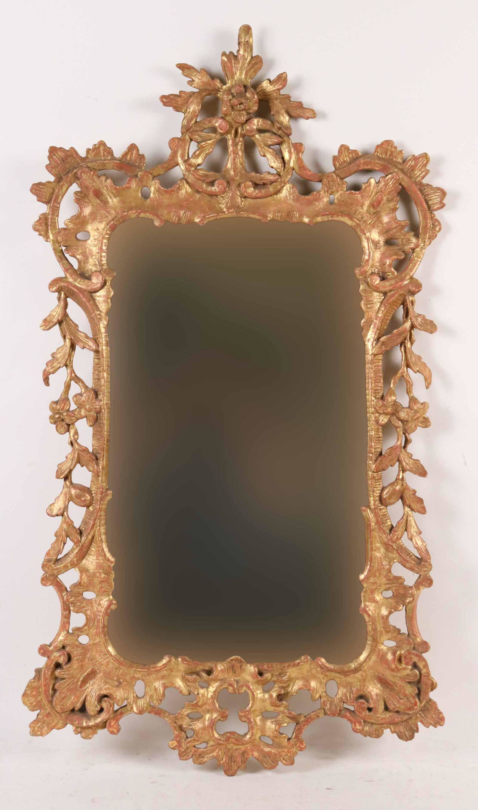 George III Giltwood Mirror: Probably Irish.39-1/2"h x 22"w