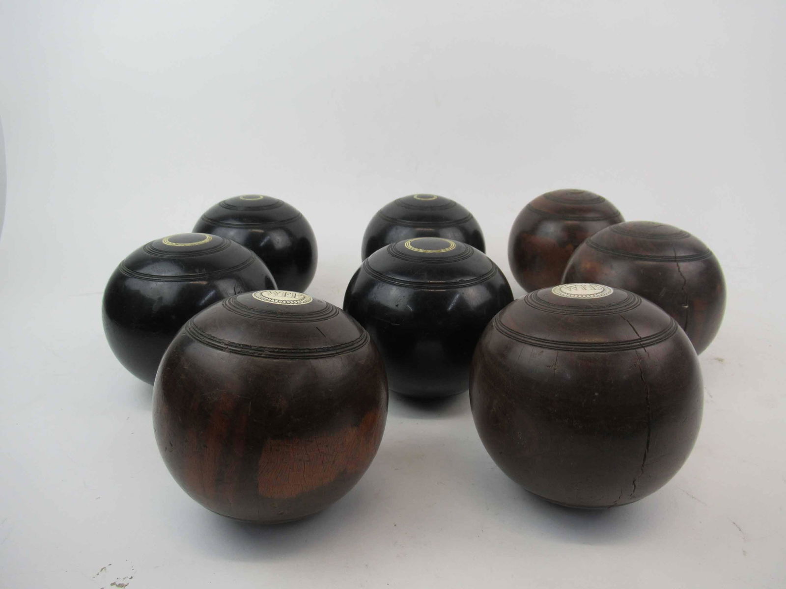 Antique Group of 4 Lawn Balls: Antique Group of 4 Lawn Balls by Jaques and Son London. Together with a set of four Scottish Thomas Taylor Glasgow lawn Balls.