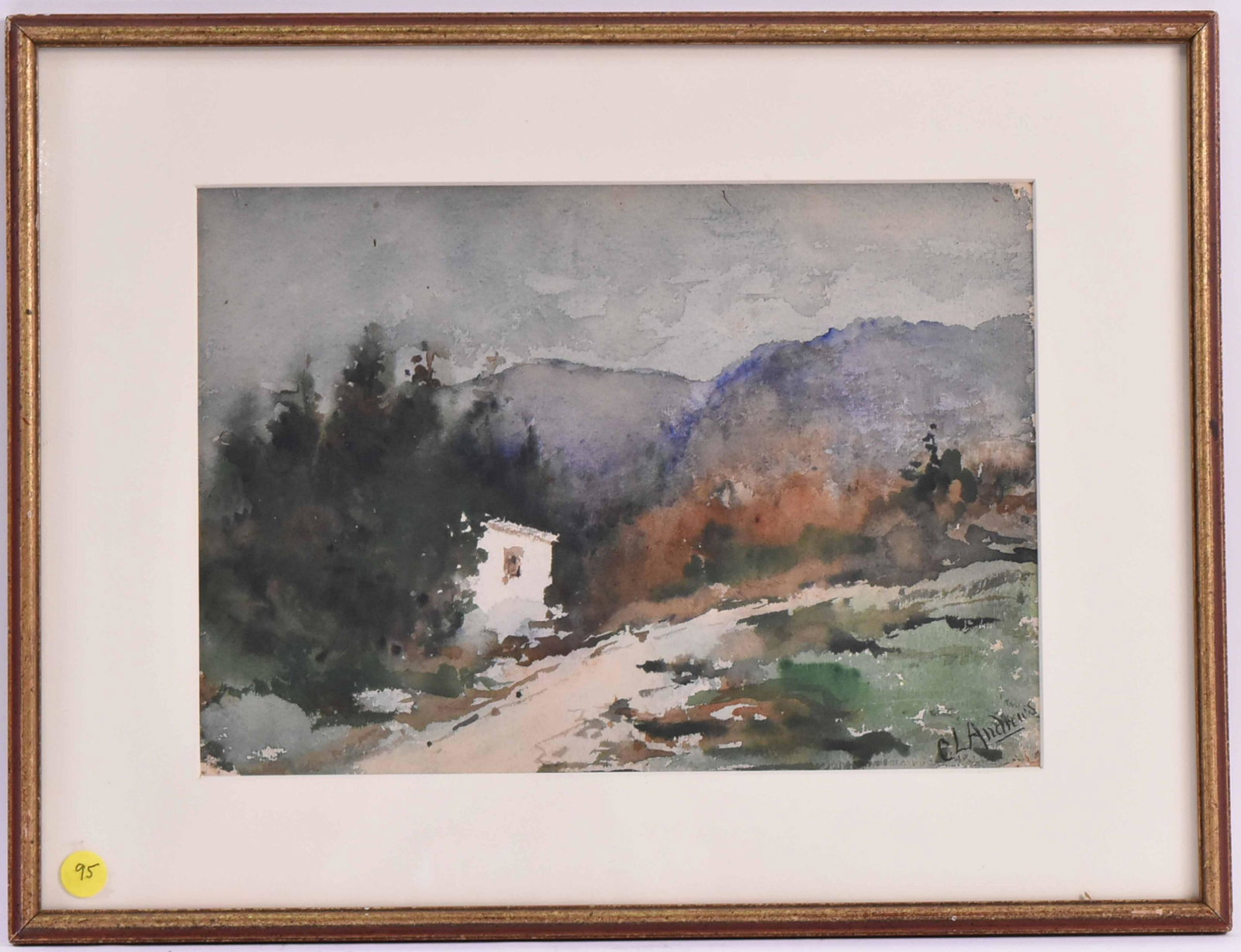 Watercolor on Paper White House Charles L Andrews: (American 20th Century) Signed l.r. C.L. Andrews. Size: 9 1/2"h x 13 1/2"w Provenance: Property from the Estate of Judith Applegate, Princeton, NJ.