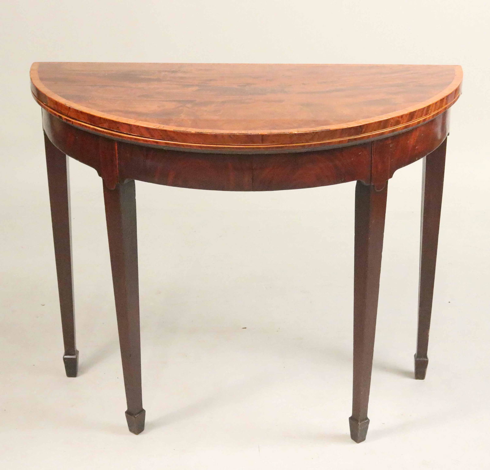 George III Mahogany Demi-Lune Card Table (1 of 8)