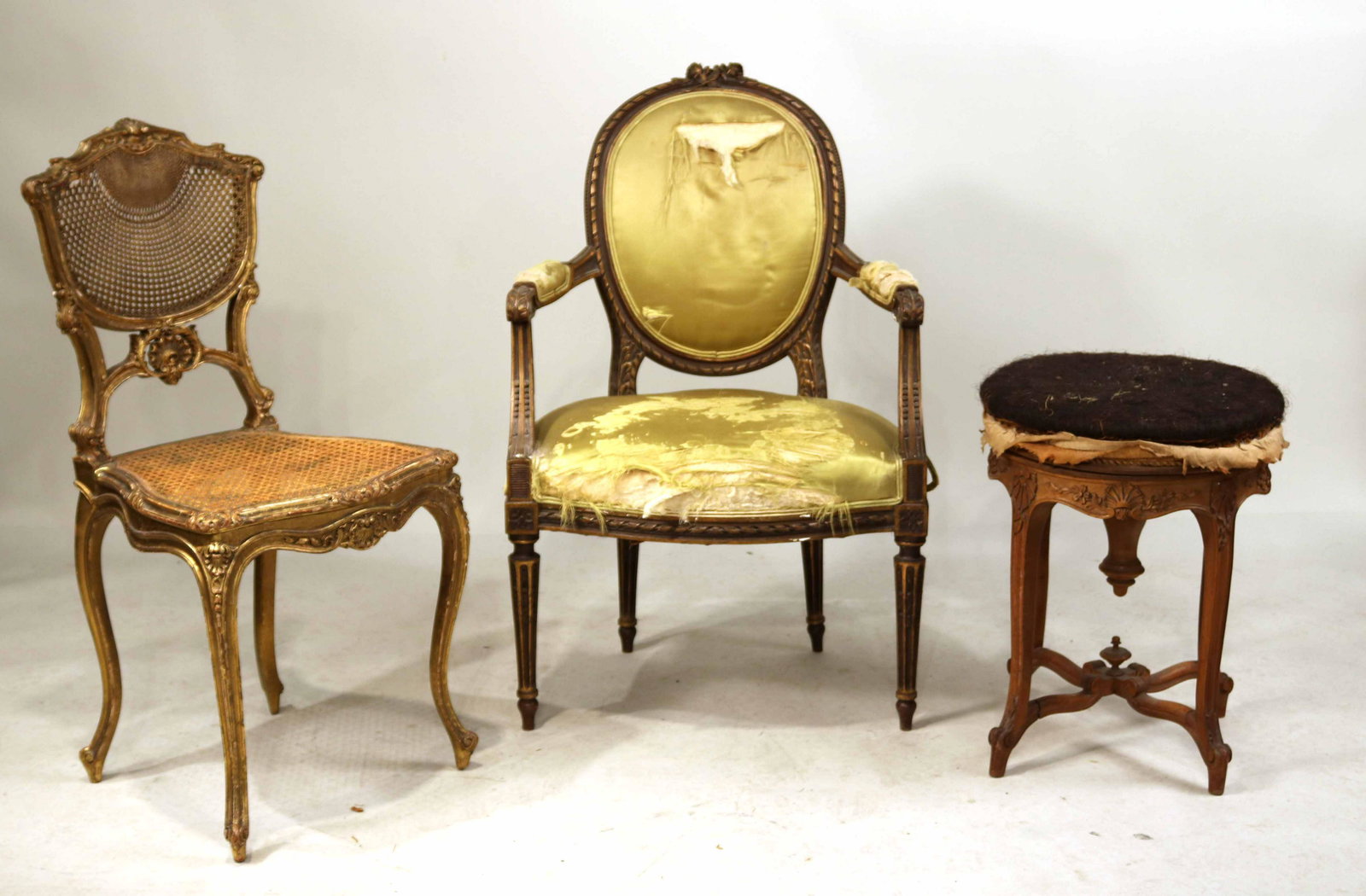 Louis XVI Style Giltwood Fauteuil (1 of 9)