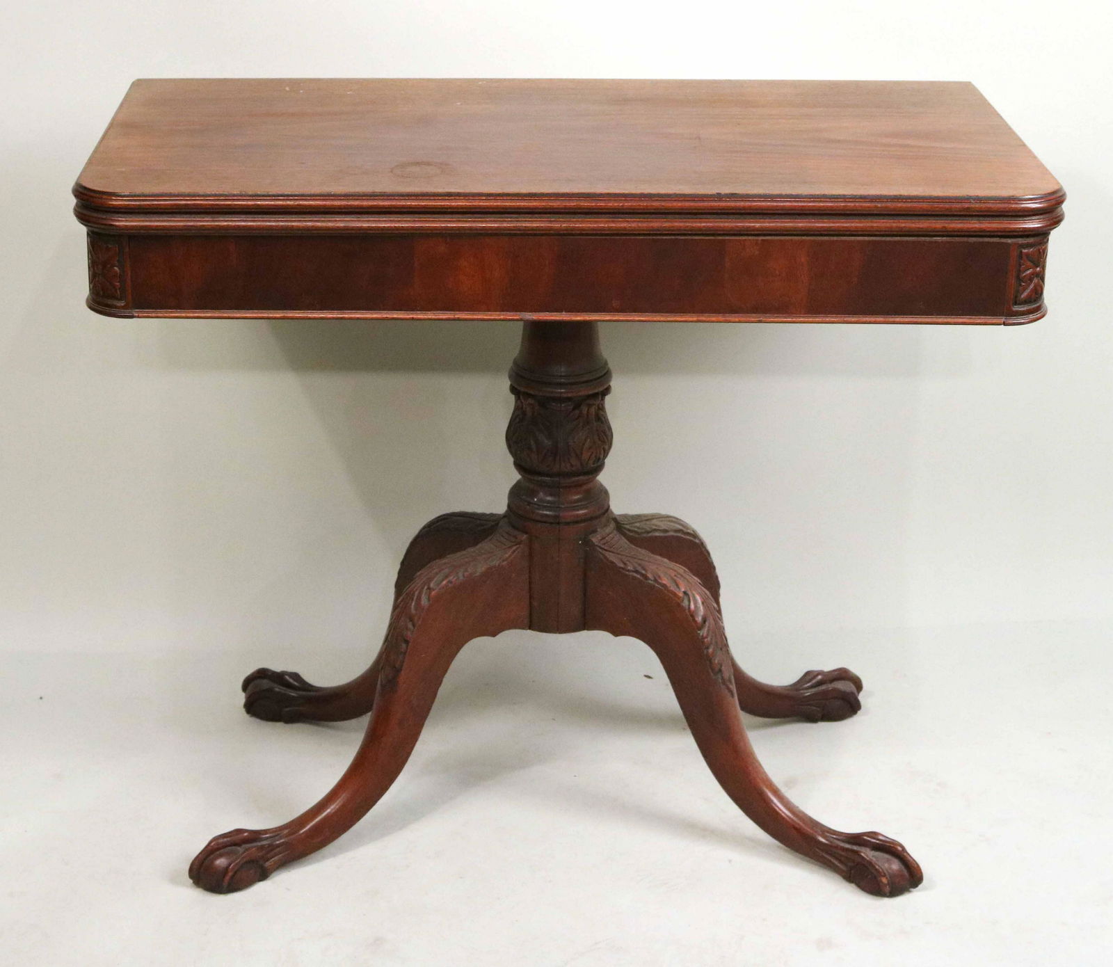 Empire Style Carved Mahogany Games Table (1 of 9)