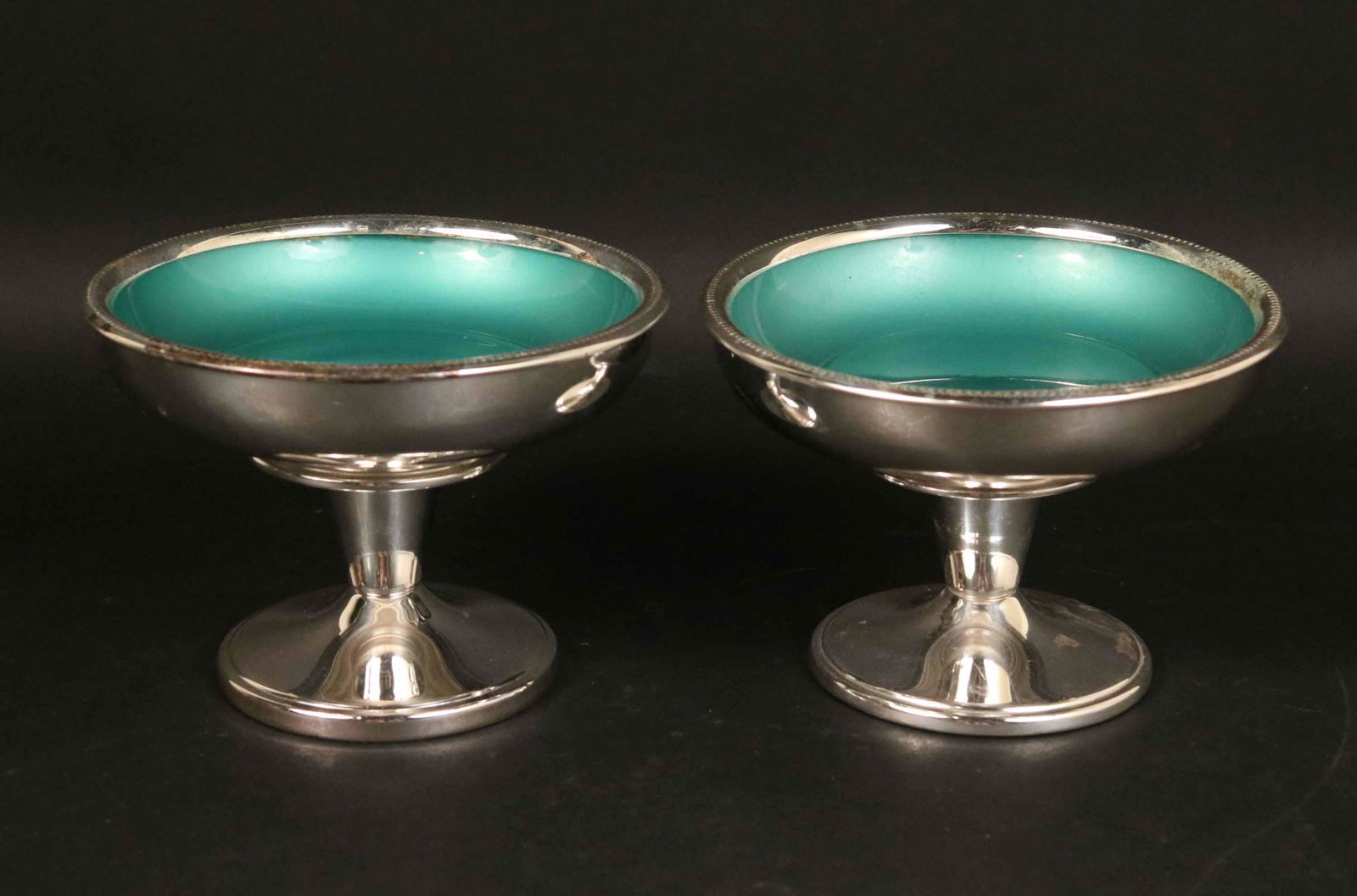 Pair of Silver Plated and Enamel Footed Compotes (1 of 4)