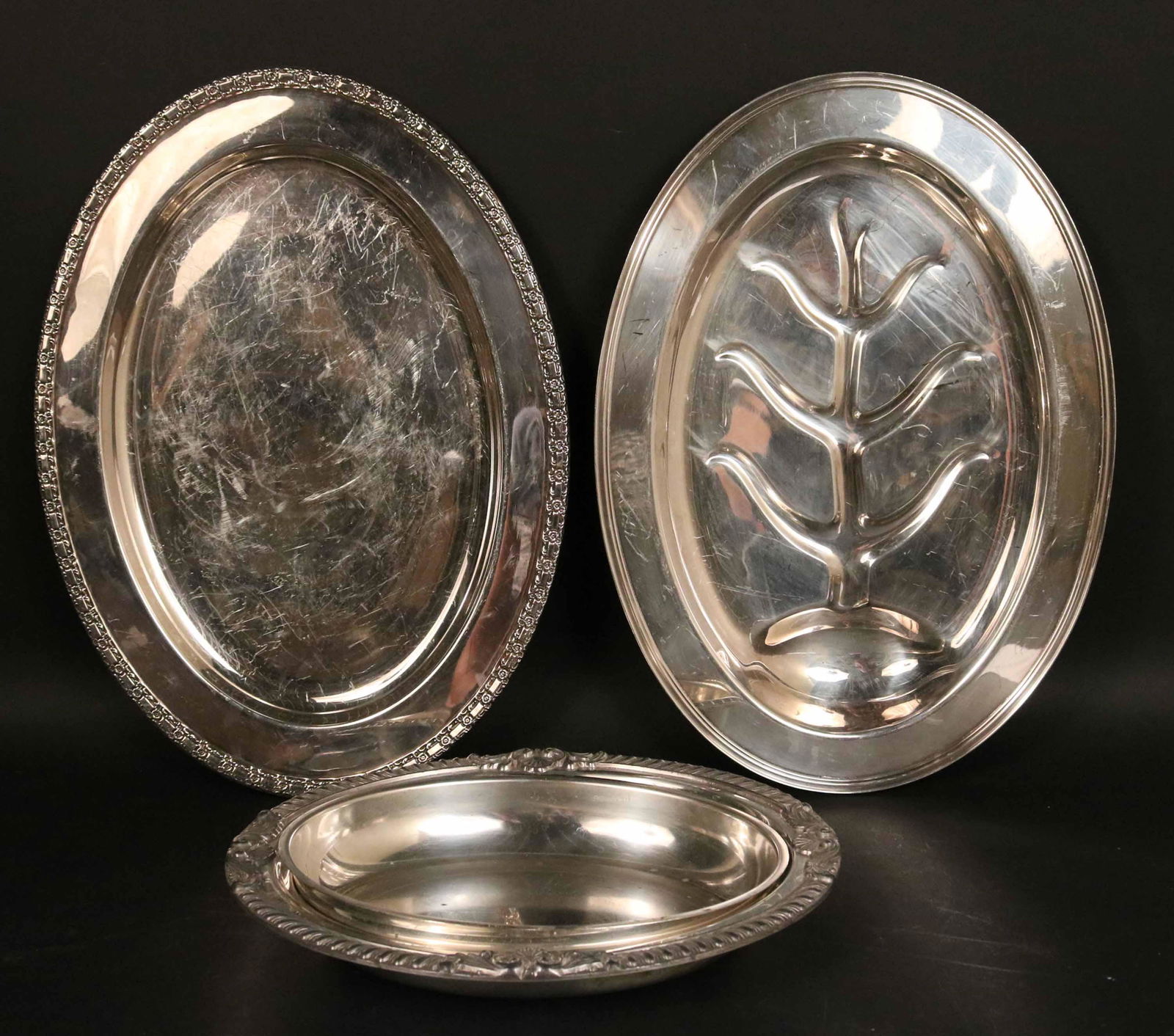 Oval Silver Plated Well and Tree Platter (1 of 4)