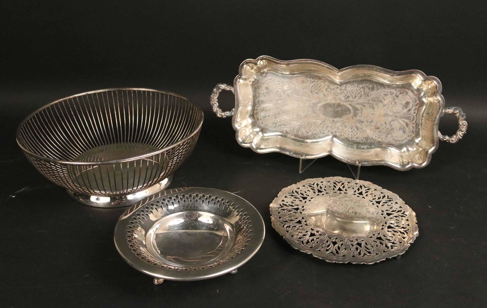 Poole Silver Plated Reticulated and Footed Dish (1 of 5)