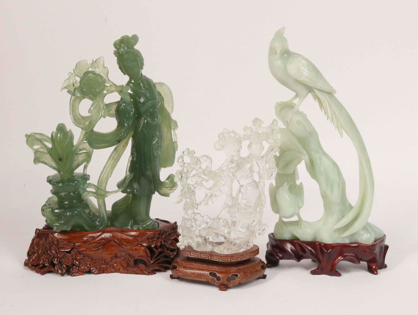 Three Chinese Carved Hardstone Sculptures (1 of 7)