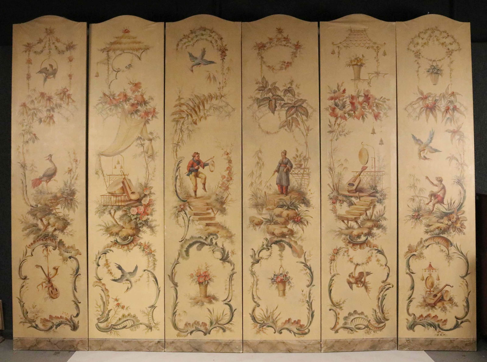 6 Oil on Canvas Neoclassical Style Painted Panels (1 of 13)