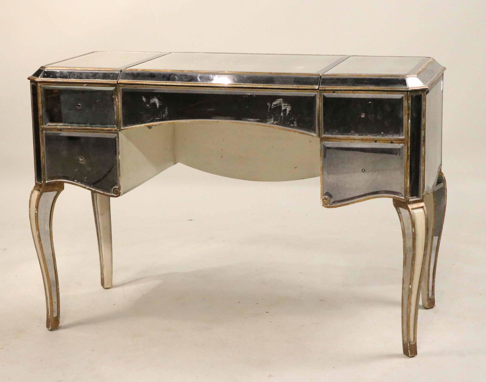 Louis XV Style Painted Mirrored Dressing Table (1 of 8)