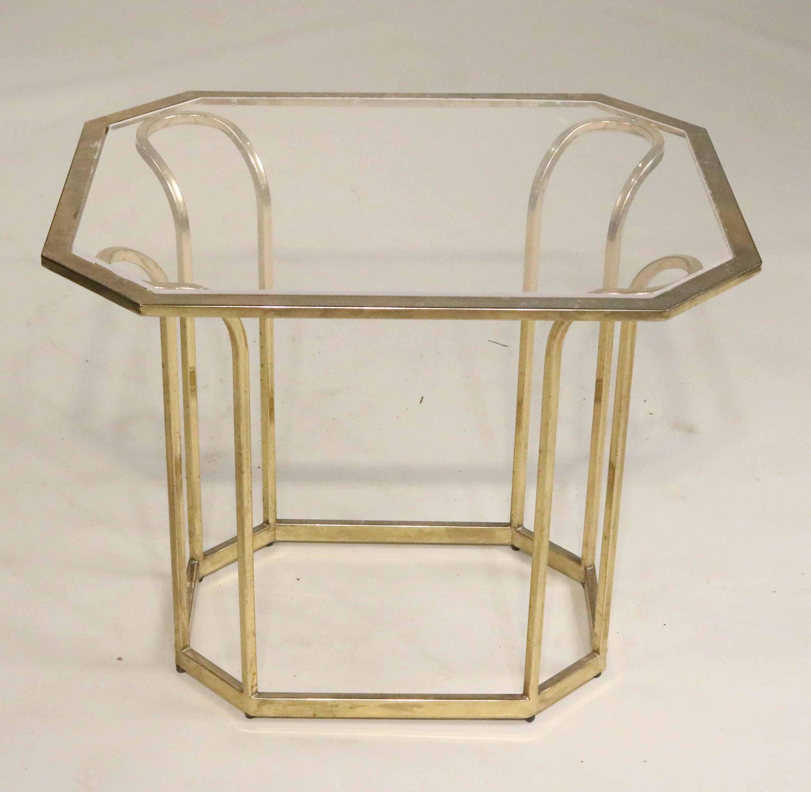 Art Deco Brass and Glass Top Side Table (1 of 3)