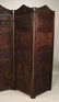 Baroque Style Incised Oak Four Panel Room Screen - 2