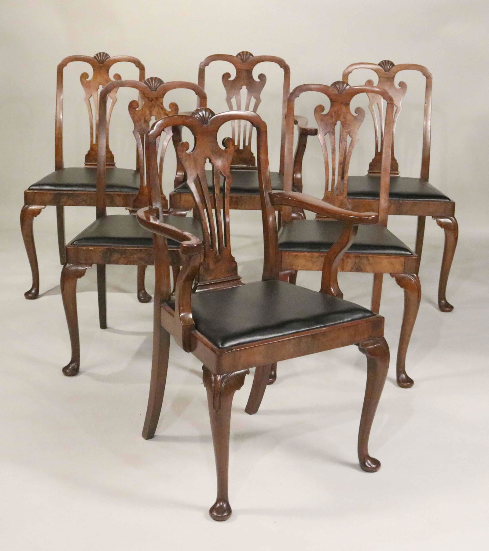 Six George I Style Walnut Dining Chairs (1 of 13)