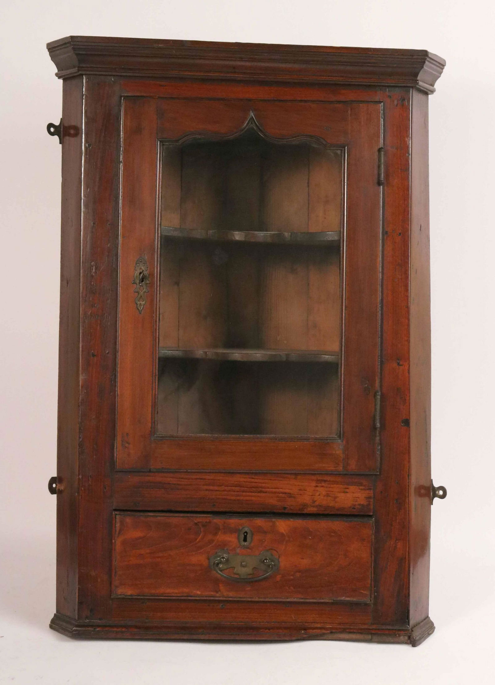 George III Mahogany Hanging Corner Cupboard (1 of 6)