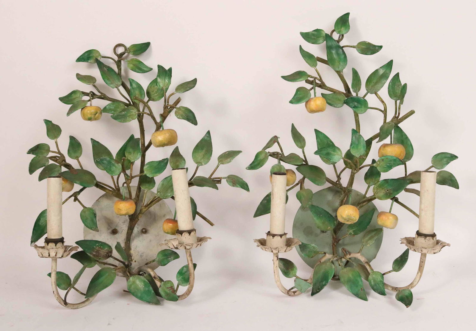 Pair of Metal Fruit-Form Two-Light Wall Sconces (1 of 6)