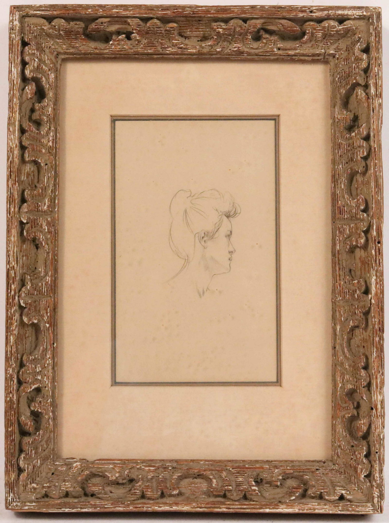 Alphonse Mucha, Pencil on Paper, Head of Woman (1 of 8)