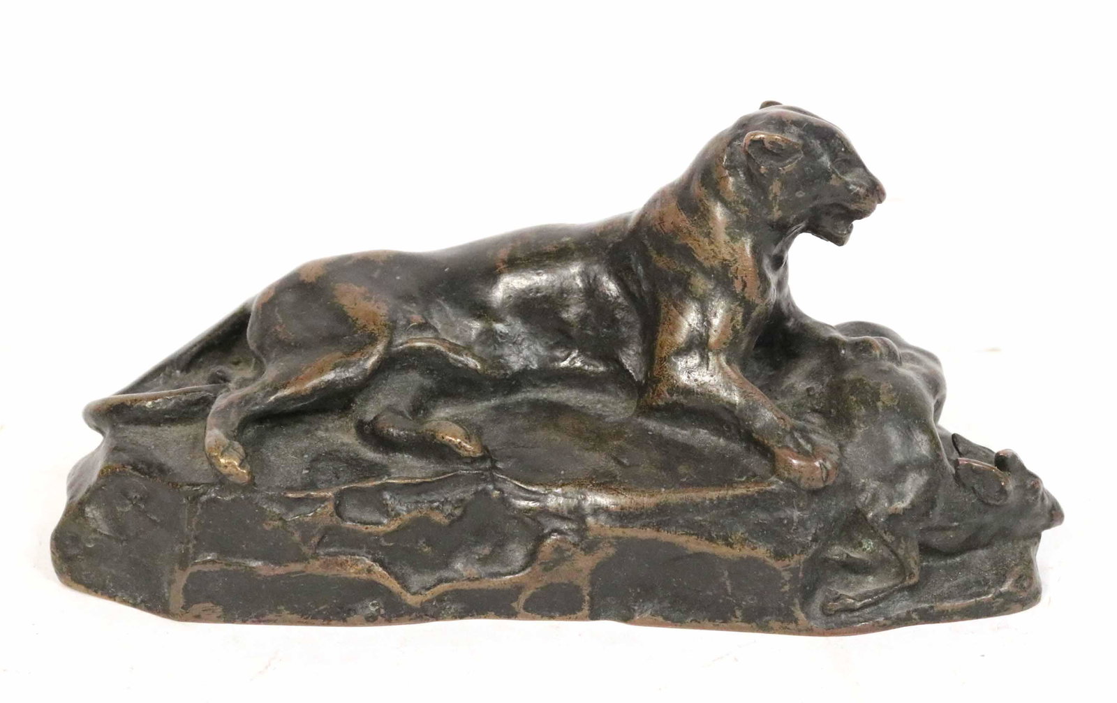 Cast Bronze Panther and Muntjac Deer (1 of 6)