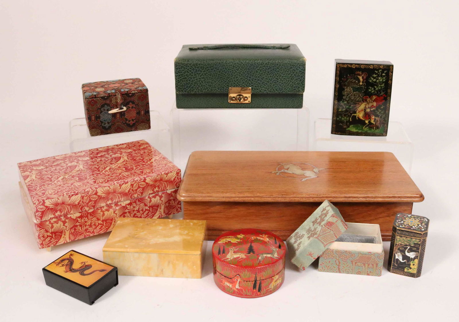 Mother of Pearl Inlaid Unicorn Jewelry Box (1 of 8)