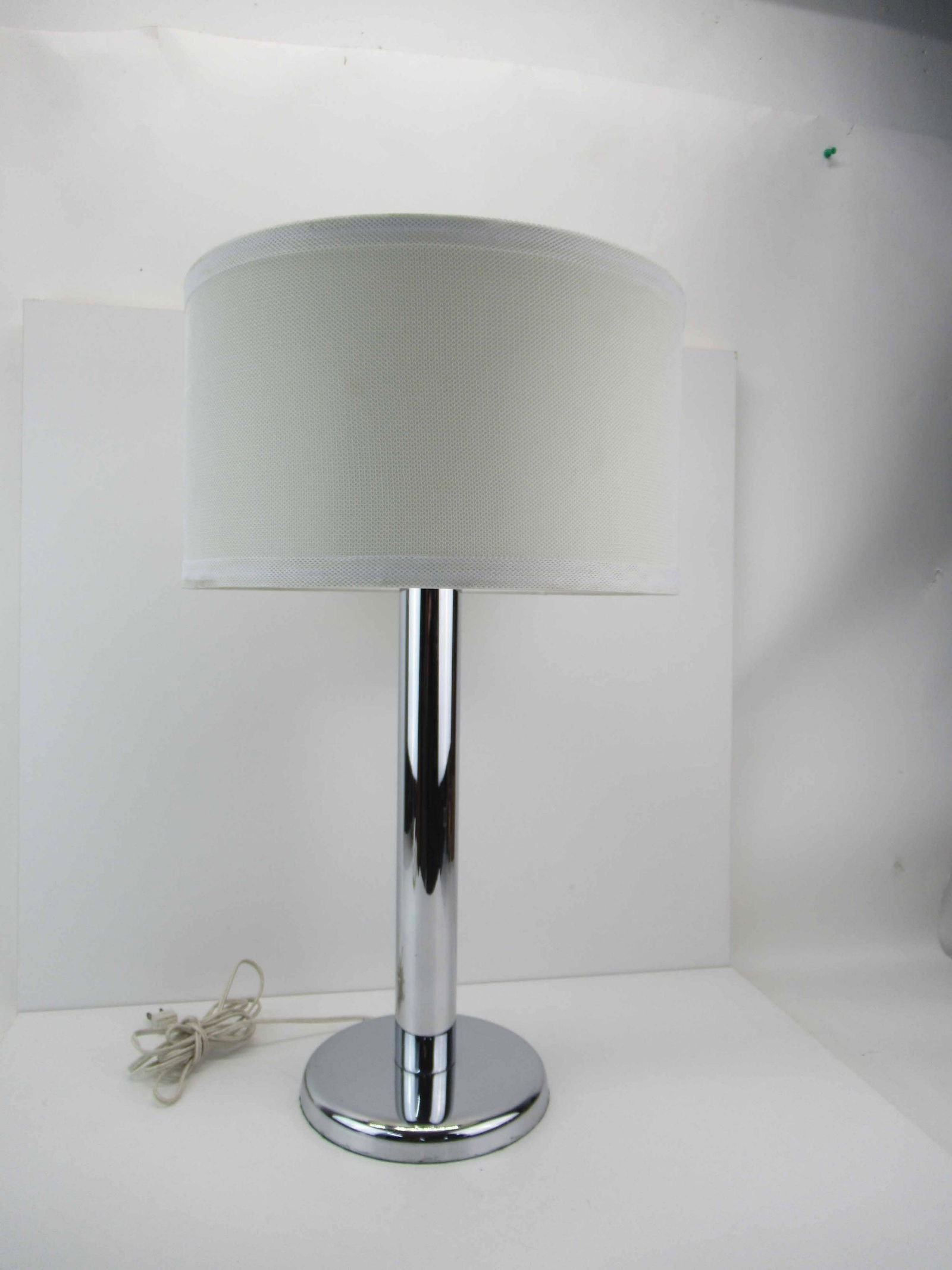 Modern Chrome Cylinder Form Table Lamp (1 of 4)