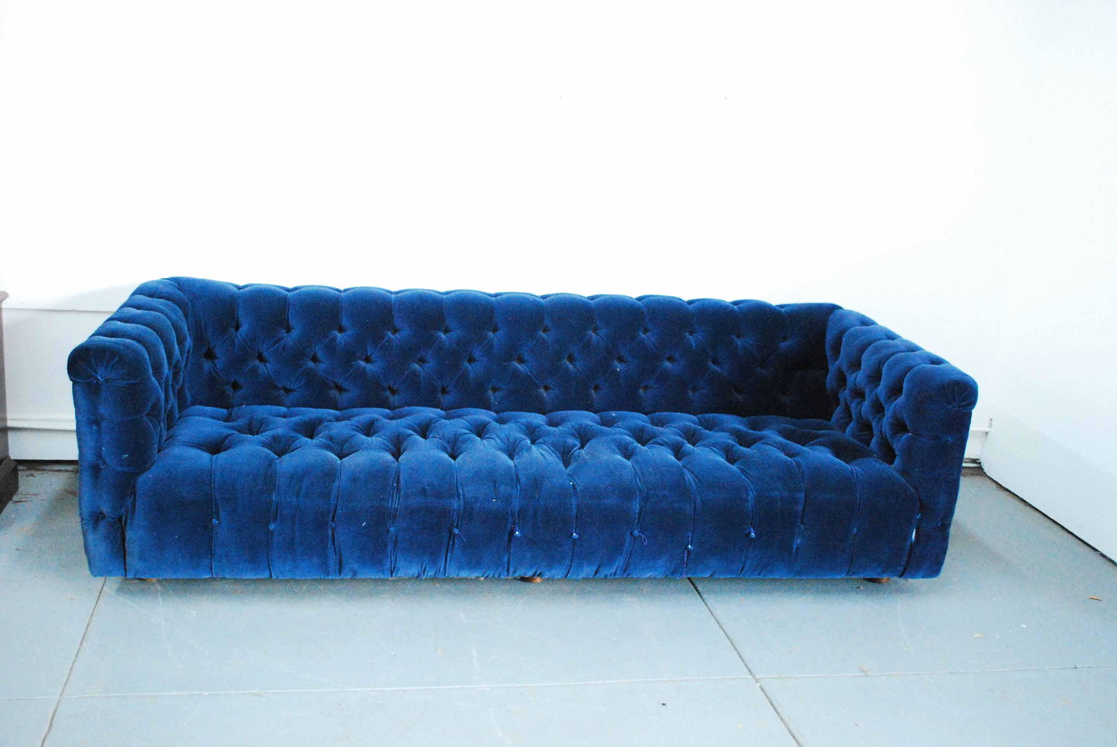 Modern Blue Upholstered Tufted Sofa (1 of 7)