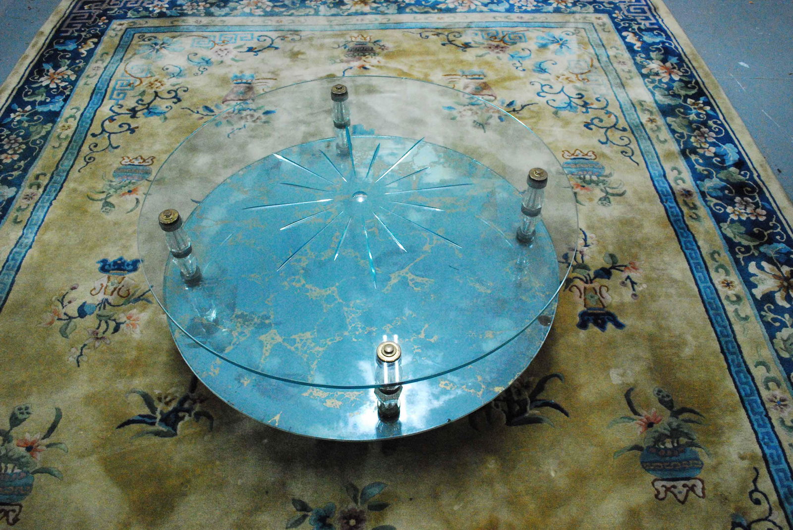 Modern Mirrored Glass Top Coffee Table (1 of 7)