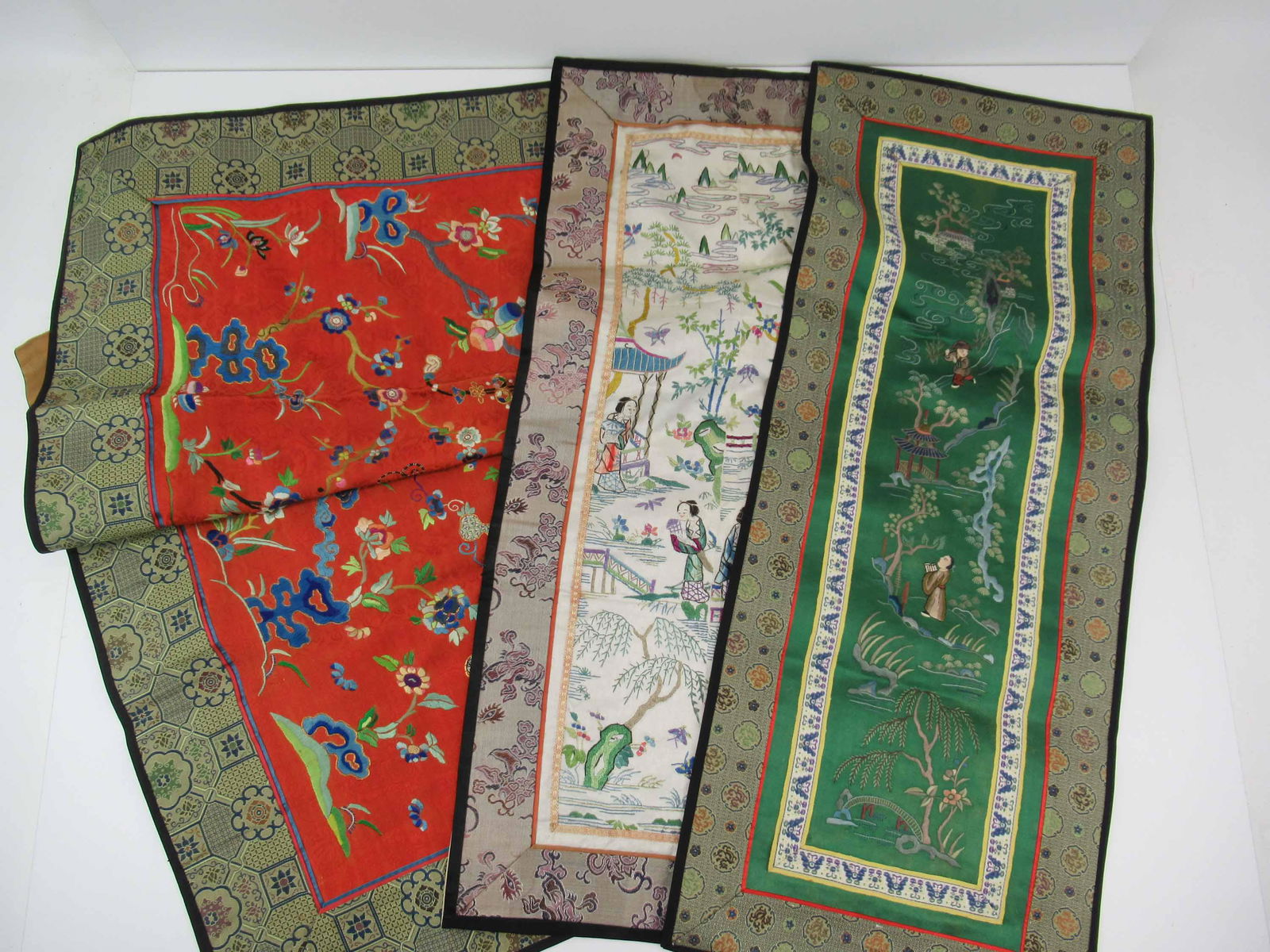 Three Assorted Asian Silk Embroideries (1 of 17)