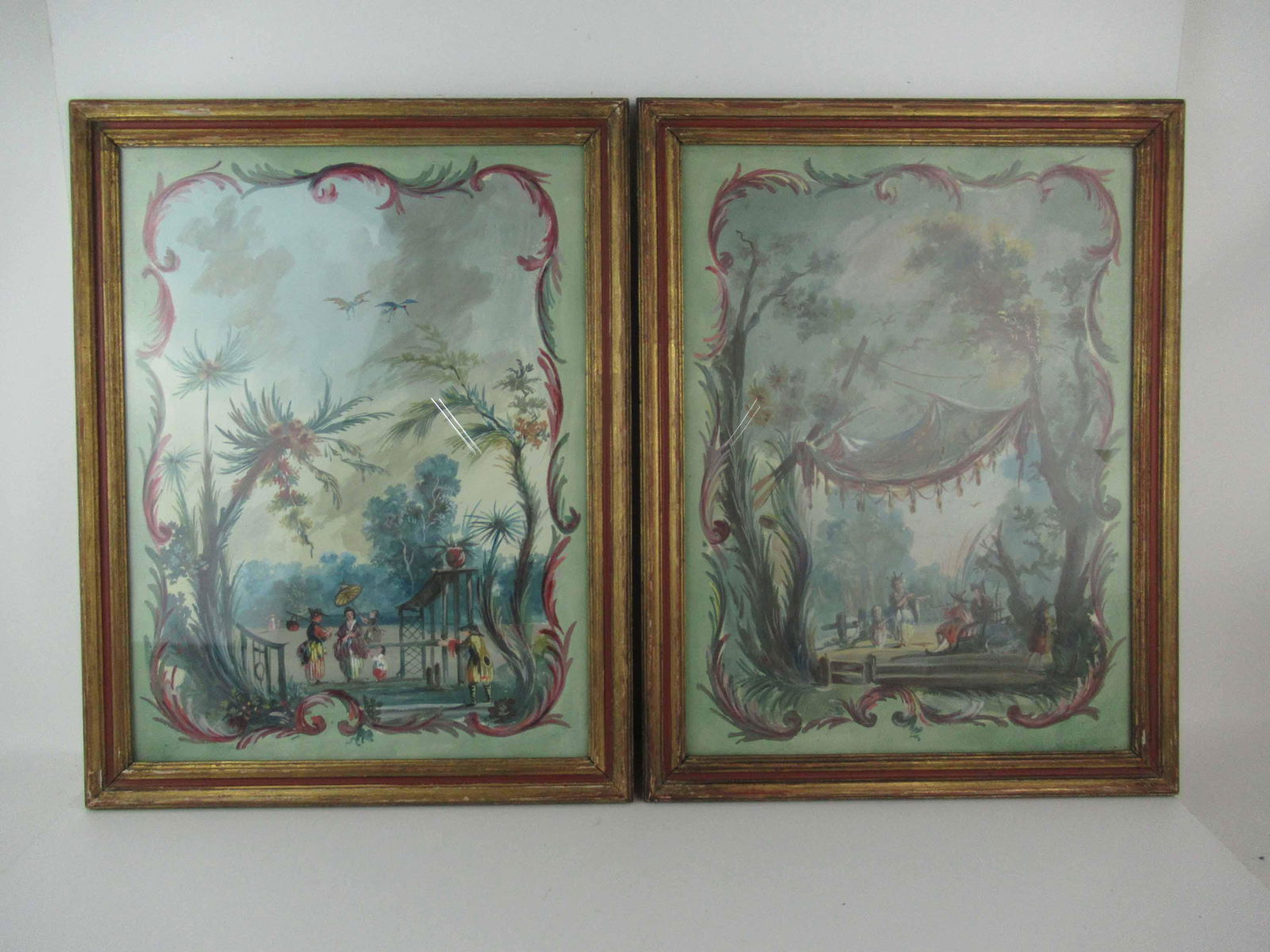 Two Antique Asian Gouache on Paper (1 of 6)