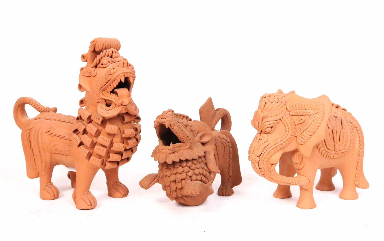 Group of Three Terracotta Animal Figures (1 of 6)