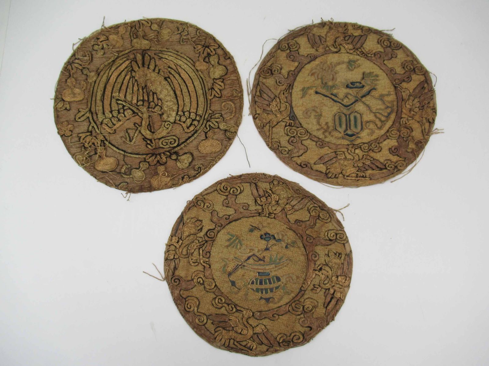 Three Vintage Chinese Embroidery Panels (1 of 8)