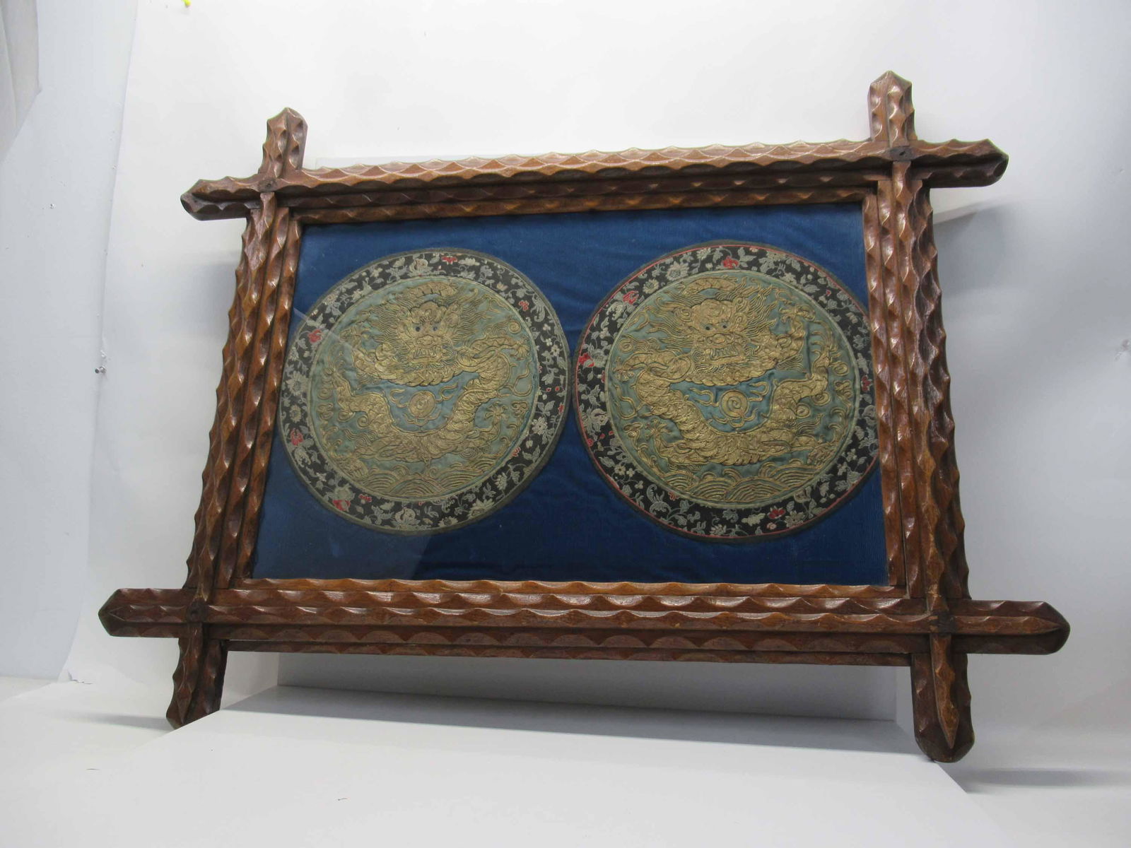 Pair of Chinese Dragon Embroidered Panels (1 of 9)